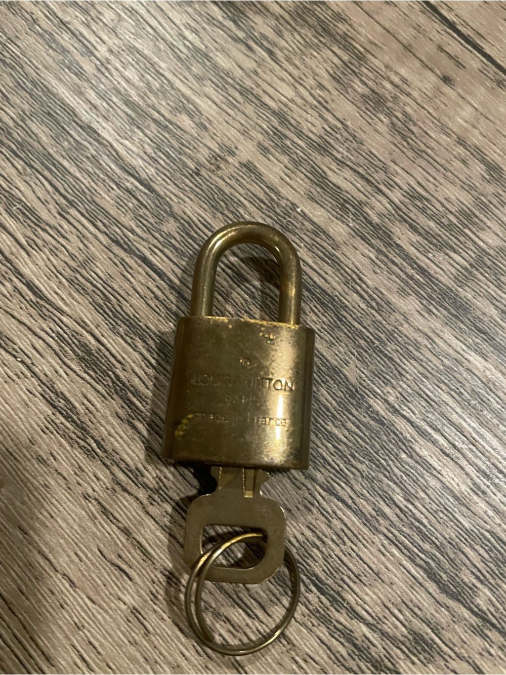 Louis Vuitton Gold Padlock Charm with Key Ring